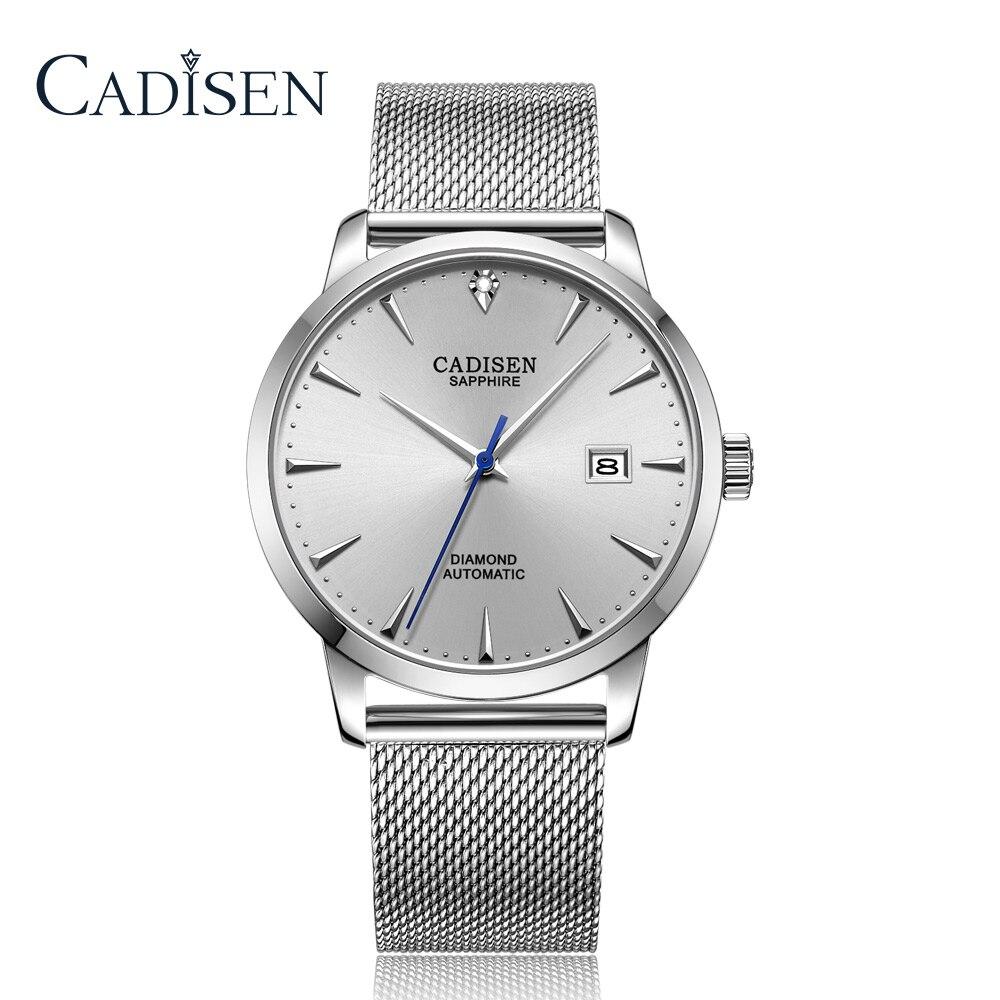Buy CADISEN MIYOTA 9015 Men's Mechanical Watches Brand Luxury Automatic  Watch For Men Real Diamond Wristwatch Genuine Leather Clocks at affordable  prices — free shipping, real reviews with photos — Joom