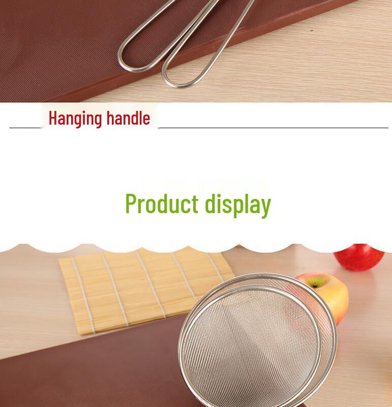 Zhaoran Food Grade 304 Stainless Steel Long Handle Fine Mesh Skimmer