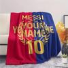 1PC Messi Custom Name Patterned Flannel Blanket Suitable For All Seasons For Home Decor Warmth And Comfort Gifts Holiday Present
