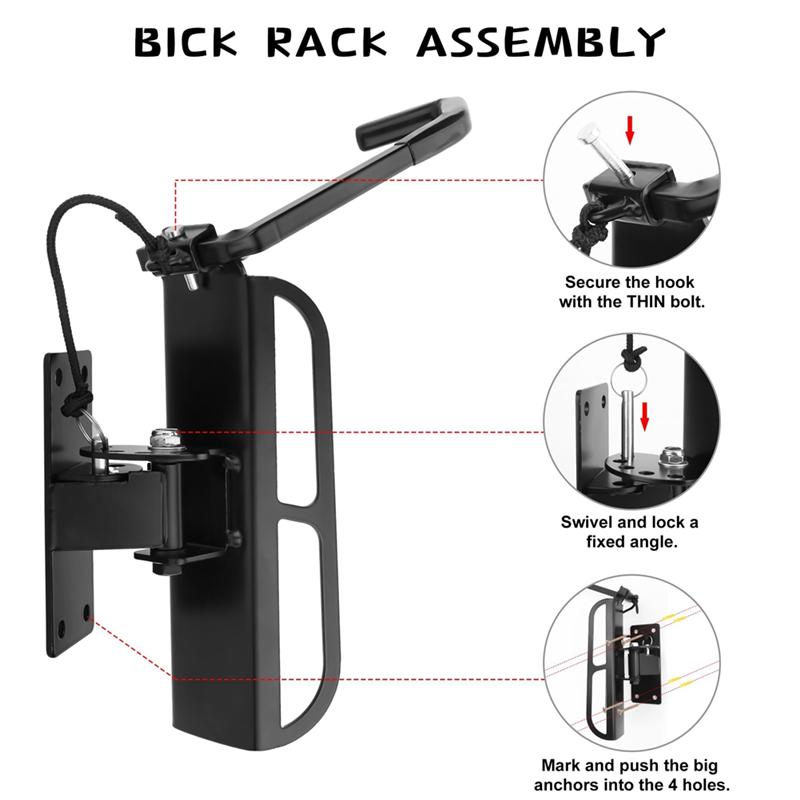 

A23I-1 PACK Swivel Bike Wall Mount Bike Rack Garage With Tire Tray Vertical Bike Storage Rack Bike Bike Rack Hook For Garage чорний