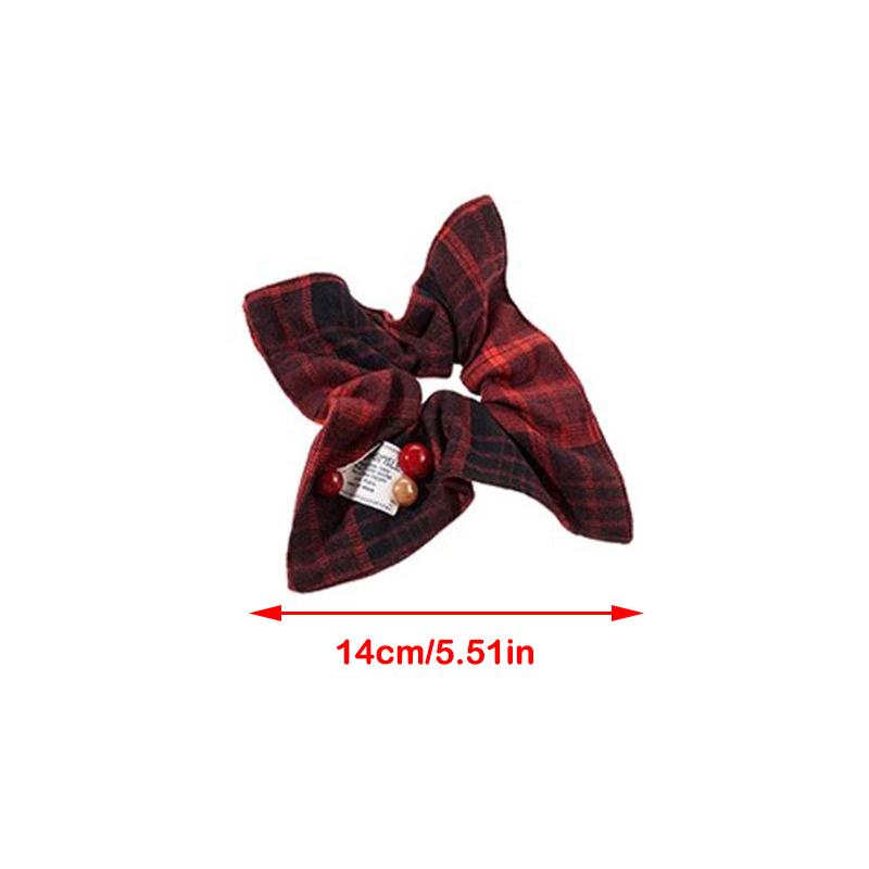 Plaid Square Scarf Hair Scrunchies Headbands For Women Girl Cute Head Rope Tie Ponytail Hair Band