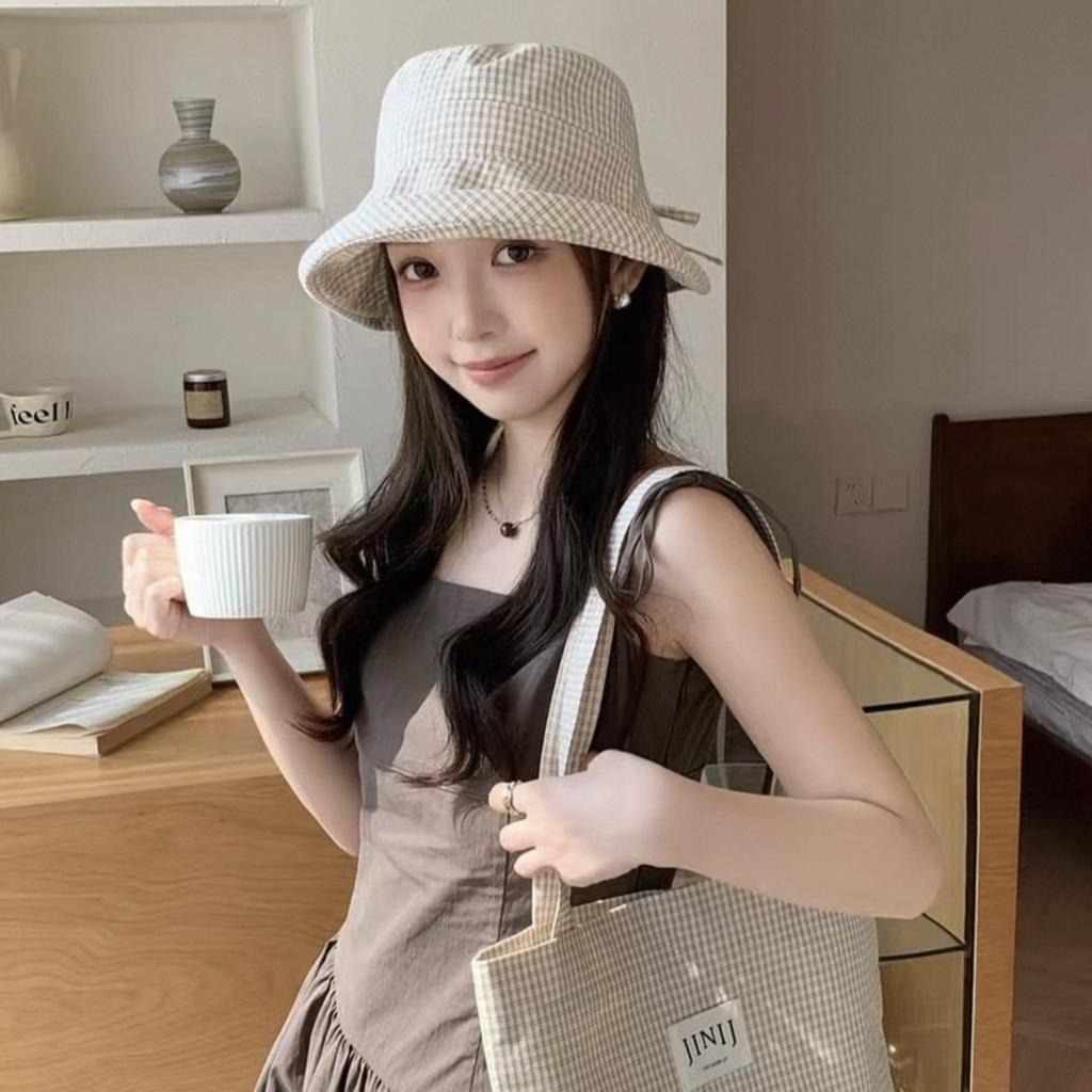 Chapeau chapeau d'été bob pour femmes Xiaoqing Qiandongge rétro polyvalent protection solaire pare-soleil chapeau bassin