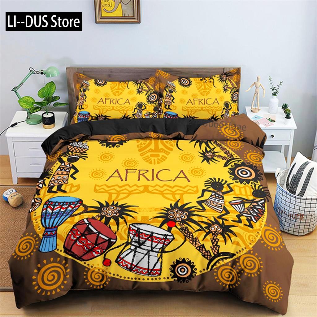Duvet Cover African Woman Theme For Women Children Microfiber Exotic Comforter Cover Ethnic Afro Bedding Set Room Decoration