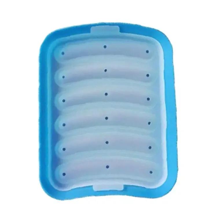 Homemade DIY Egg Sausage Box for Baby Food Supplement, Kitchen Silicone Mold for Hot Dog, Thickened Sausage, Ham Sausage синий