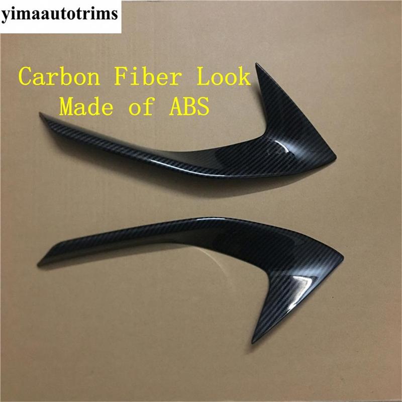 Car Front Fog Lights Lamps Eyebrow Stripes Cover Trim For Peugeot 3008 5008 GT 2017 -  ABS Chrome / Carbon Fiber Accessories
