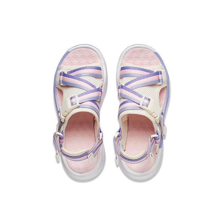 Li Ning Youth  Childrens Sports Trend Shock Absorption Rebound Lightweight Non-Slip Sandals Kids Sandals Off-White Sweet-Apricot YKUT034-2