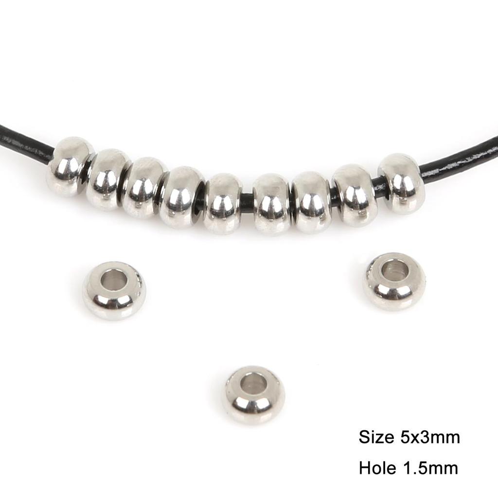 10/20 Stück Edelstahl Flache Runde Distanzperlen für DIY Schmuckherstellung Zubehör