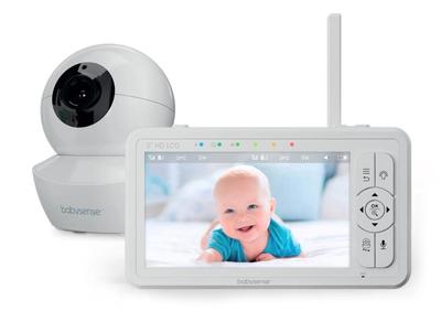Babysense HD kokybės kūdikių kūdikio kambario temperatūra GHz tobulas saugumas be jokios programėlės ar besisukančio priartinimo balto triukšmo pritemdančio naktinės šviesos automatinio naktinio apšvietimo