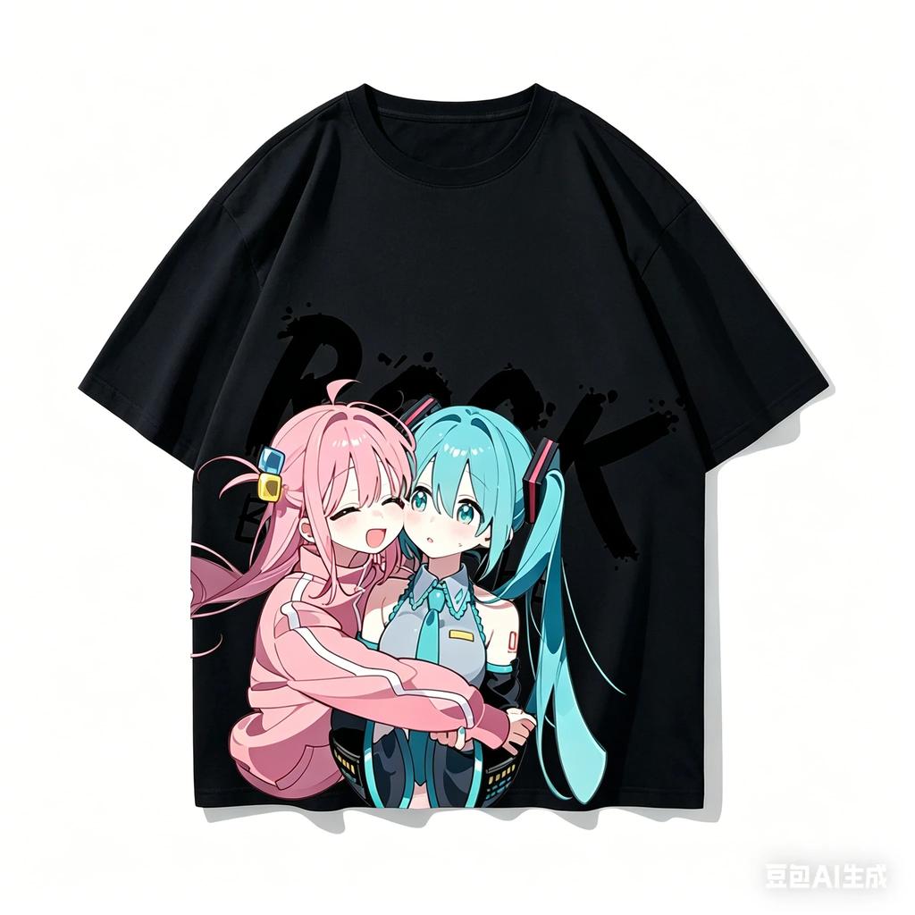 Bocchi der Fels! Anime-Liebhaber-Shirt Ganzjahreskleidung Persönlichkeit Kleidung Große Größen Unisex Neues Modell Paare Heißes Produkt Weich