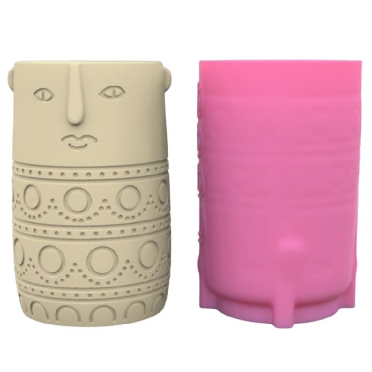 

Cartoon Portrait Embellished Silicone Planter Mold Cement Planters Making Mold 1