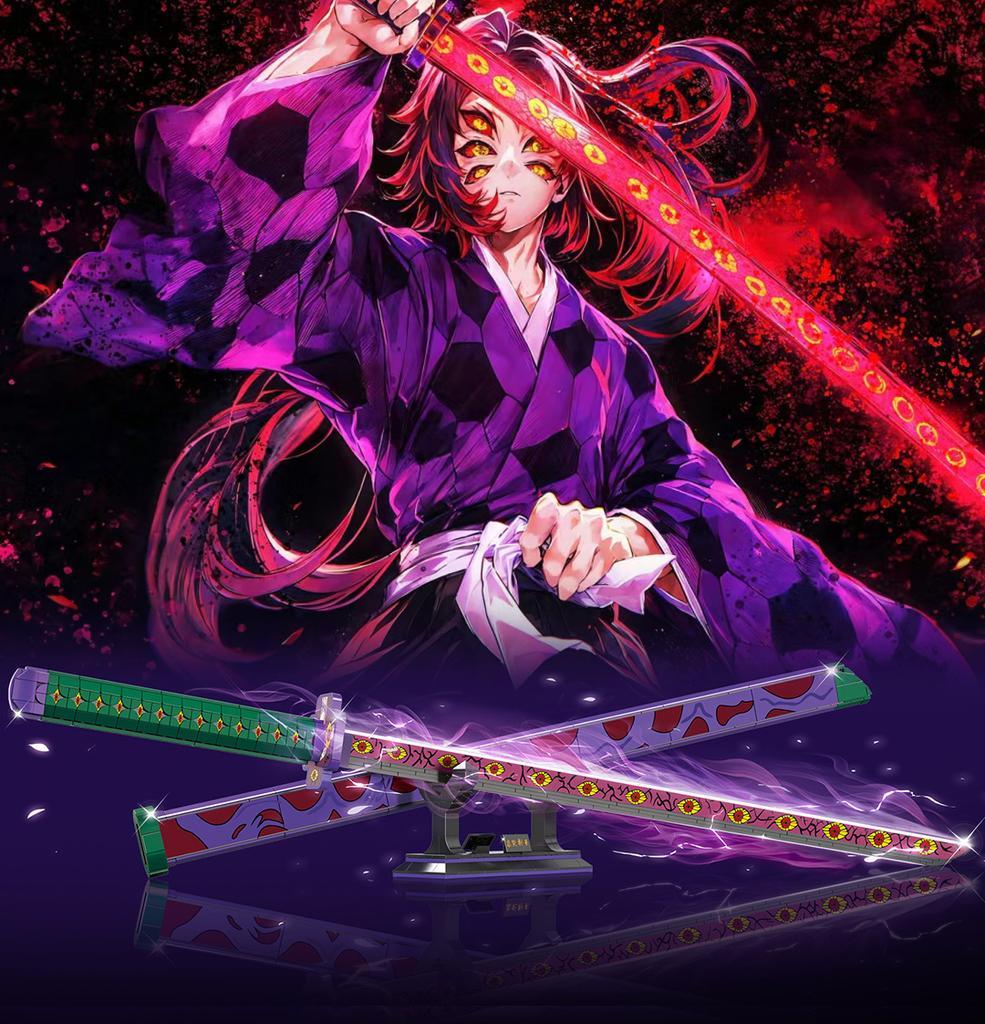 789PCS Anime Demon Slayer Kokushibo Sword Building Blocks Blade Katana Knife Assembly Weapon Brick Toys For Boy Kids Gift
