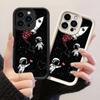 JT219 Süßer Weltraum-Astronauten-Rakete für iPhone 17 16 15 Pro Max Samsung S26 S25 Ultra A17 A16 A07 A56 A15 A06 Xiaomi 15T Redmi 15c 14C Weiche TPU-Hülle