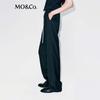 MO&Co. Women's Merino Wool Drawstring High-Waisted Straight Trousers