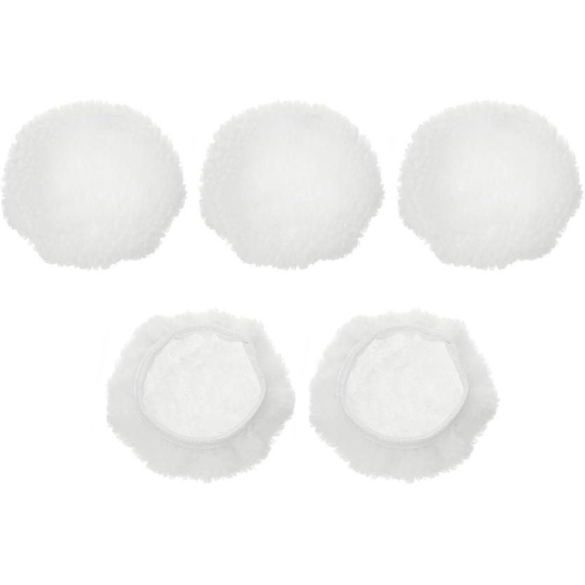 

HARFINGTON 5pcs Car Polisher Bonnet Buffing Pad Lamb s Wool Polishing Buffing Pad Cover for 7 -8 Car Buffer Bonnets Polisher, White 5 -6
