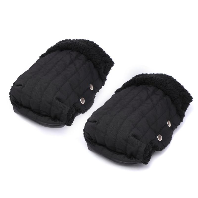 

Мягкий флисовый муфта для рук на коляску, утепленные перчатки для рук на детскую коляску, удобные открывающиеся и закрывающиеся накидки для рук на коляску, подарок чёрный