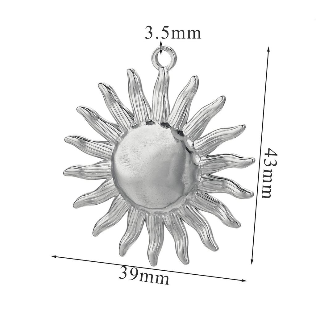 3pcs/Lot Vintage Stainless Steel Smiley Sun Moon Pendant Stainless Steel DIY Pendant Necklace Handmade Accessories
