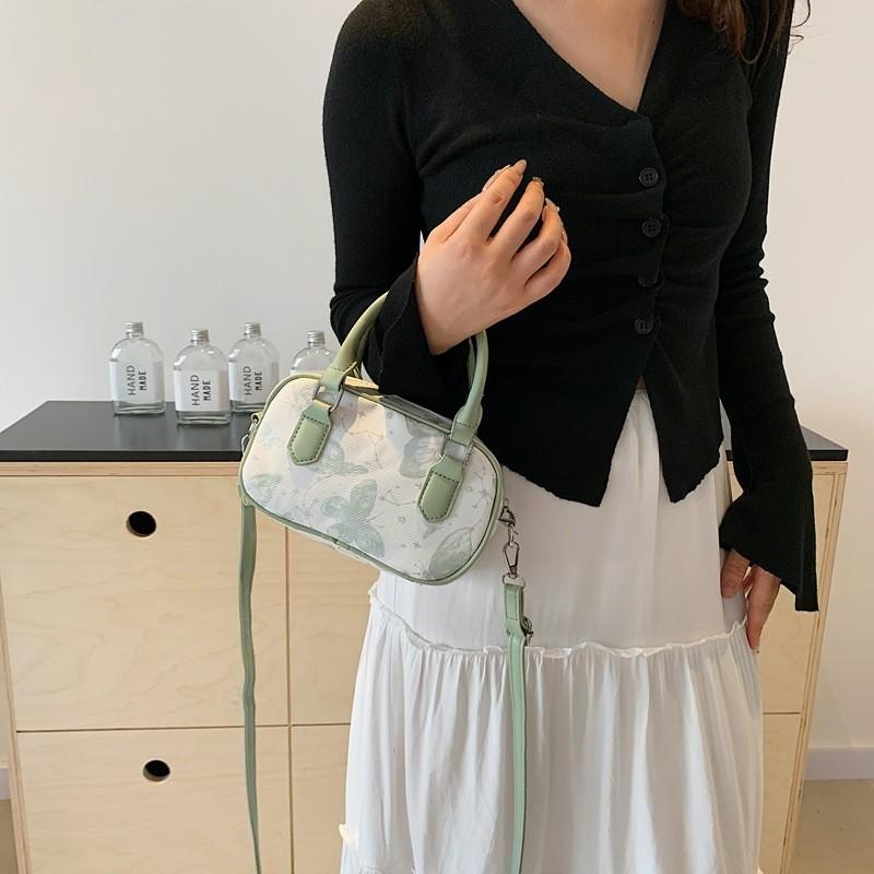 Trendy Butterfly Pattern Tote Bag Elegant Pu Construction Stylish Shoulder Bag For Women