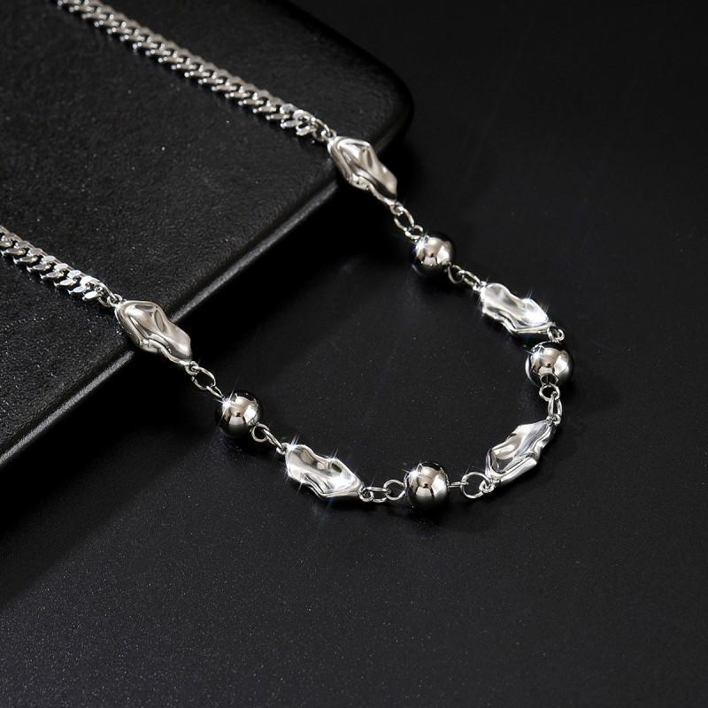 Cool Hip-hop Personality Geometric Irregular Necklace Both Men Women Fashionable Collarbone Chain Trendy Item