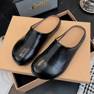 Nuove Mule da Donna Pantofole Piatte Punta Rotonda Scarpe Antiscivolo da Infilare da Donna Punta Coperta Retro Casual Confortevoli Zapatillas De Mujer
