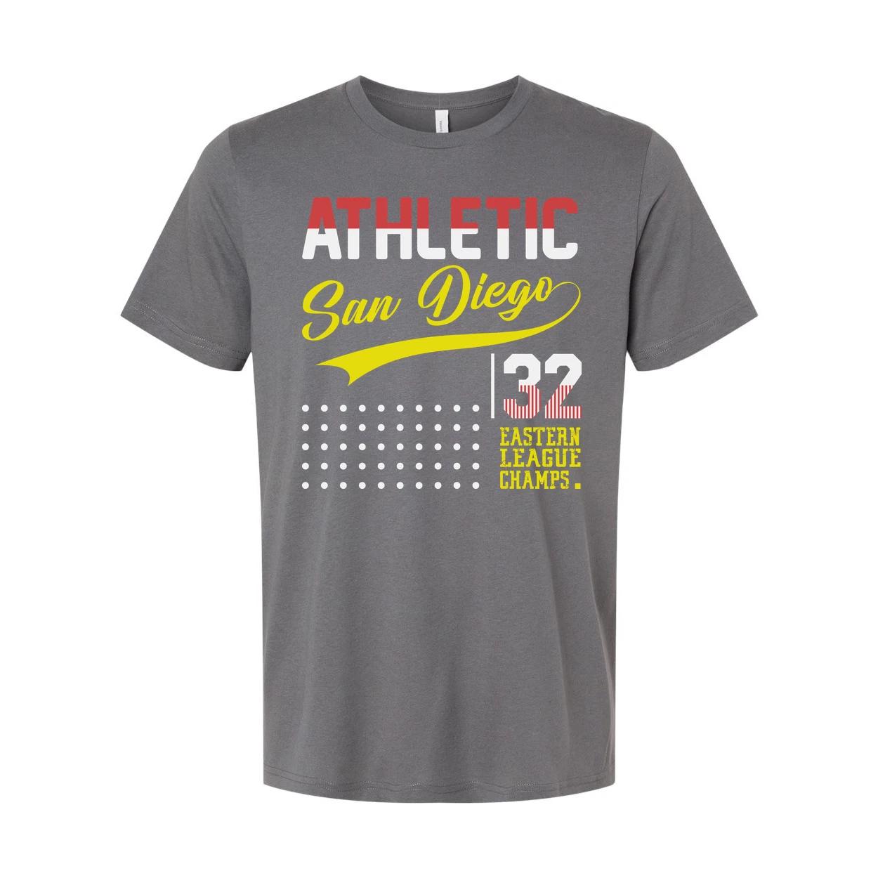 Athletic San Diego 32 Eastern League Champs Graphic T Shirt For Unisex Tee S
