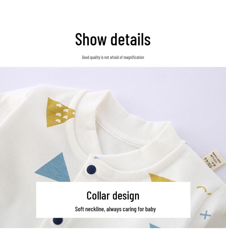 Baby Long Sleeve Romper - Spring/Autumn, Printed Combed Cotton Pajamas for Newborns, Infant Wear
