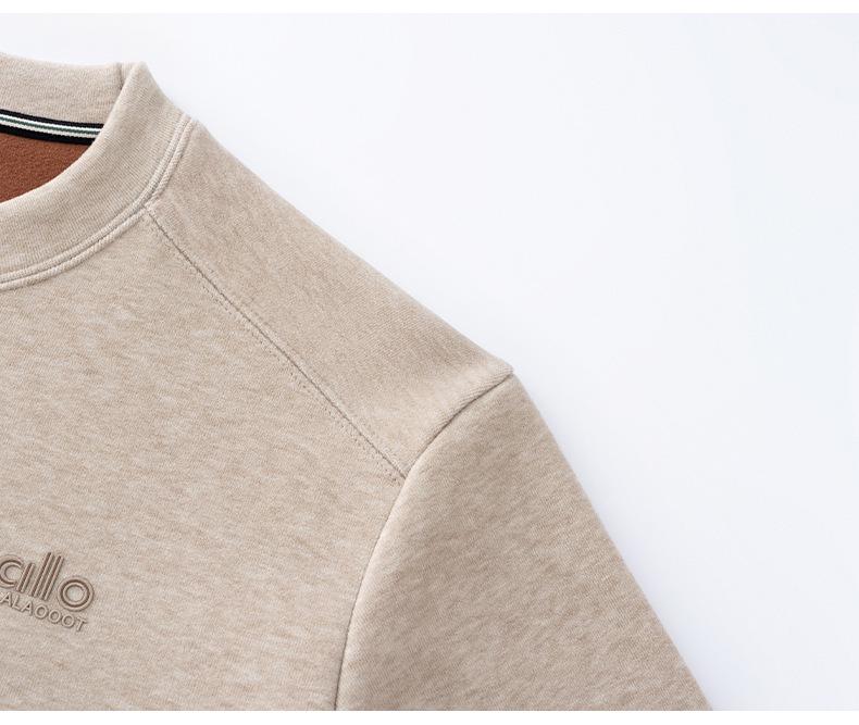 Men's 2025 Winter Fashionable Round Neck Long Sleeve Hoodie - Trendy, Versatile Solid Color Casual Wear