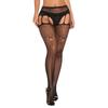 Sexy Suspender Stocking High Knee Socks Open Crotch Pantyhose Hold On Lady Crotchless Tights Sex Party Lace Erotic For Women