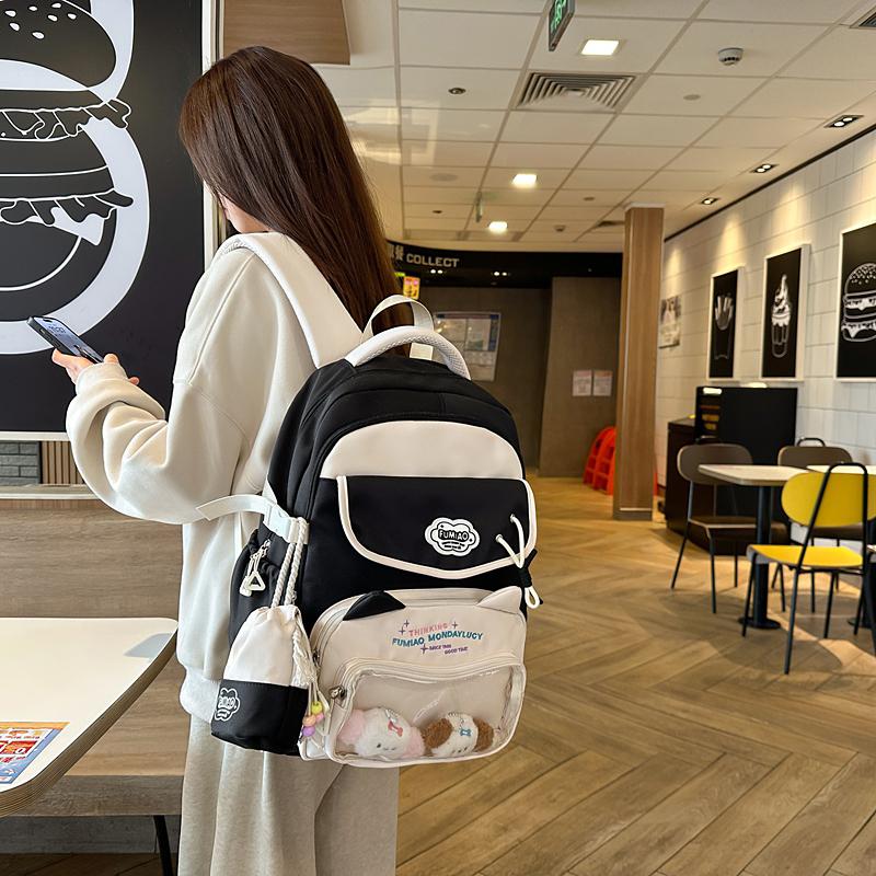 Women's Schoolbag Junior High School Student Backpack Large Capacity Backpack with Coin Purse