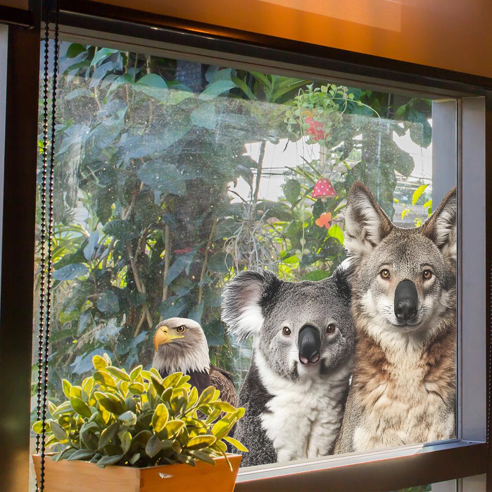 Wolf Koala Eagle Animal Wall Sticker Living Room Window Stickers For Home Decoration Decals