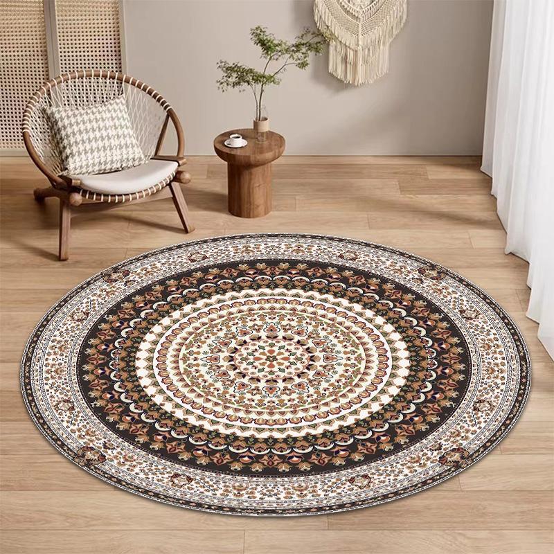 Classic Persian Ethnic Style Circular Carpet Carpet Image Floor Mat Circular Mats Living Room Bedroom Home Mat Home Decor Beauty