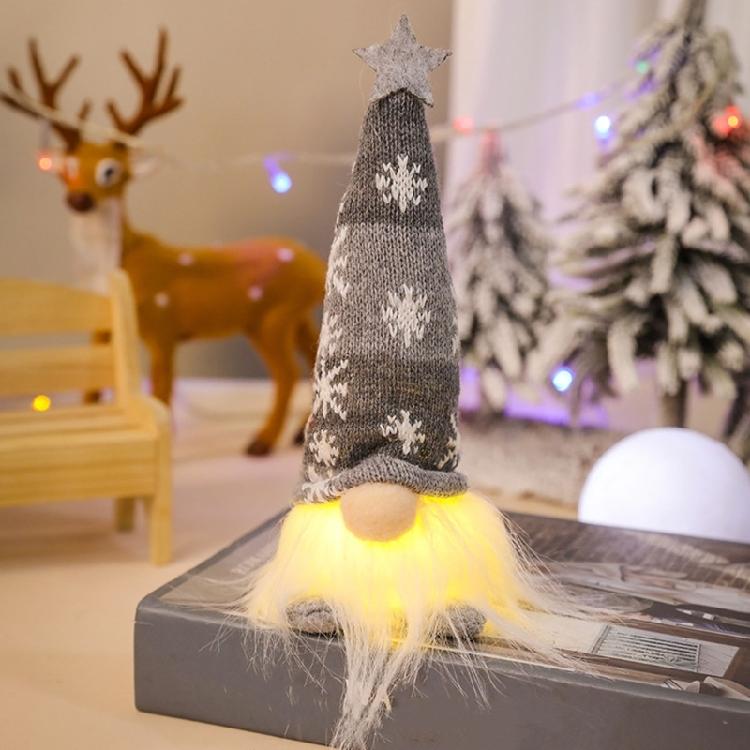Mysterious Holiday Season Santa Figure Two Leg Styles Warm White Lights Gnomes Shape Figurine Christmas Decoration