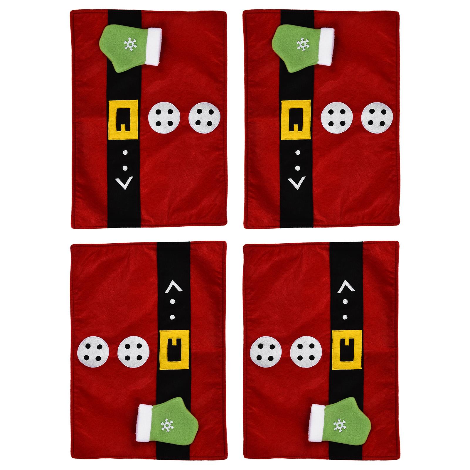 

4 Pcs Table Mat Christmas Party Family Gathering Table Placemats Dining Room Decoration