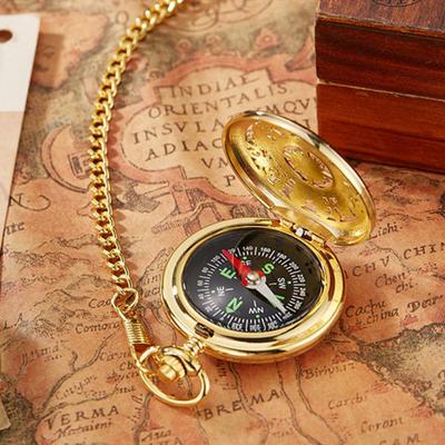 Compass Pocket Watch Vintage Waist Chain Clear Texture Positioning Relief Outdoor Activities Outdoor Compass Outdoor Supplies