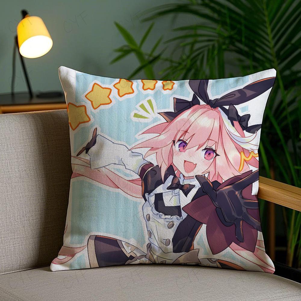 

Fate Apocrypha Астольфо Аниме Наволочка Наволочка против пылевых клещей Невидимая молния Шелковистый короткий плюш Чехол для диванной подушки 16x16Inch