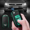 Bilnøkkelveske i skinn Nøkler Full Cover Protection Shell Bag for VW Volkswagen Polo Tiguan Passat Golf Jetta Lavida Skoda Octavia