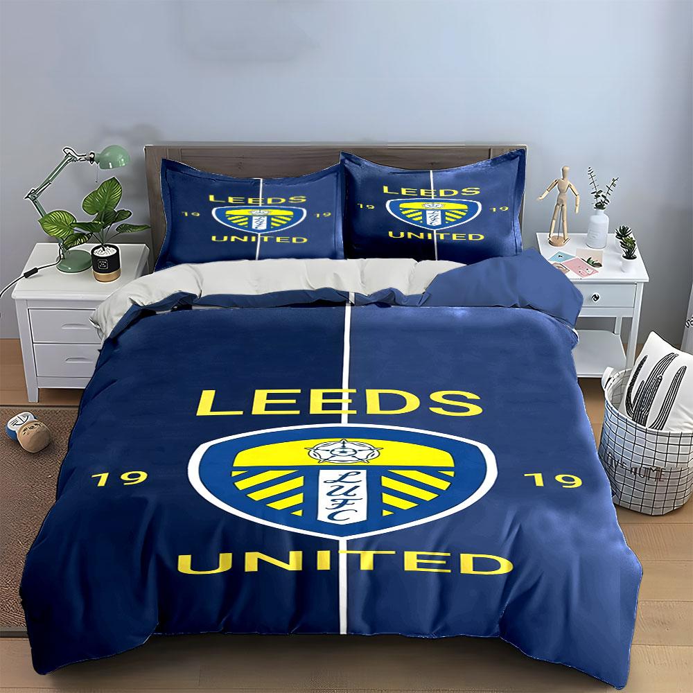 Leeds United logo pattern. Bedding sets Duvet cover sets Duvet covers Pillowcases(1*Duvet Cover 2*Pillowcases without duvet insert)