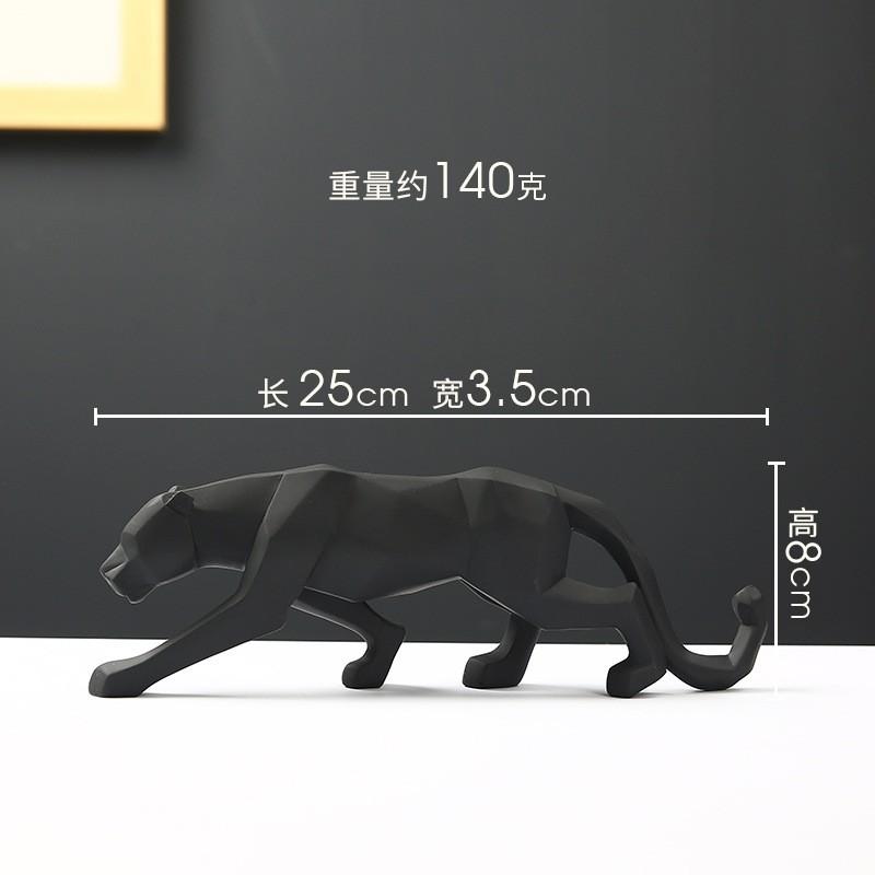 Resin Leopard Figurine Decorative Sculpture Nordic Geometric Animal Home Living Room Ornament