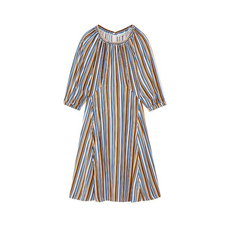 

Marc O Polo New Chinese Style Striped Seven-Sleeve Dress S