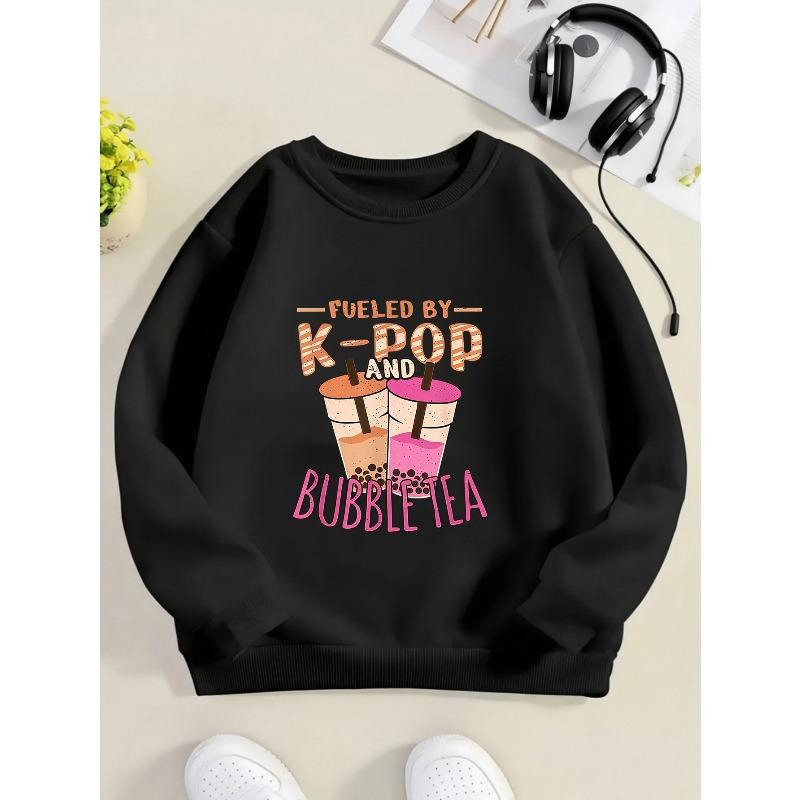 Kids Sweatshirt , Round Neck Sweatshirt with Trendy Prints for Halloween And Christmas,Loose Drop Shoulder Kids Pullover
