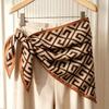 Spring and summer printed skirt women's triangle towel skirt curtain decorative belt towel stacked short skirt fart curtain new fashion