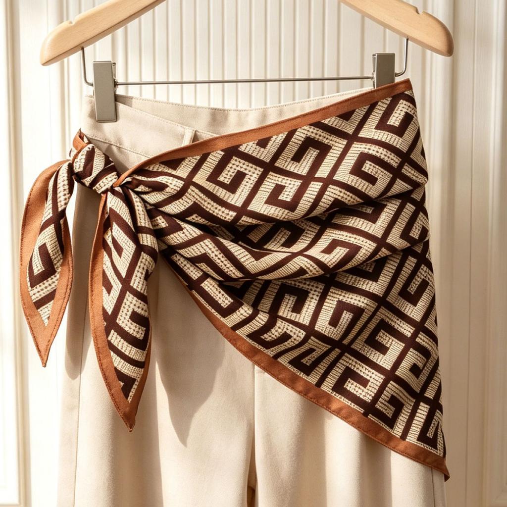 Spring and summer printed skirt women's triangle towel skirt curtain decorative belt towel stacked short skirt fart curtain new fashion
