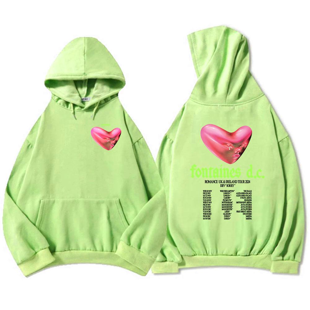 Fontaines DC Romance Mikiny s kapucí Zimní Pánské Dámské Mikiny s kapucí Grafické Oblečení Heavy Mental Style Unisex Streetwear Tisk Top