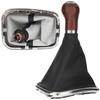 VW Golf IV 98-05 pomello cambio LEGNO + GUARNIZIONE + CORNICE CROMATA