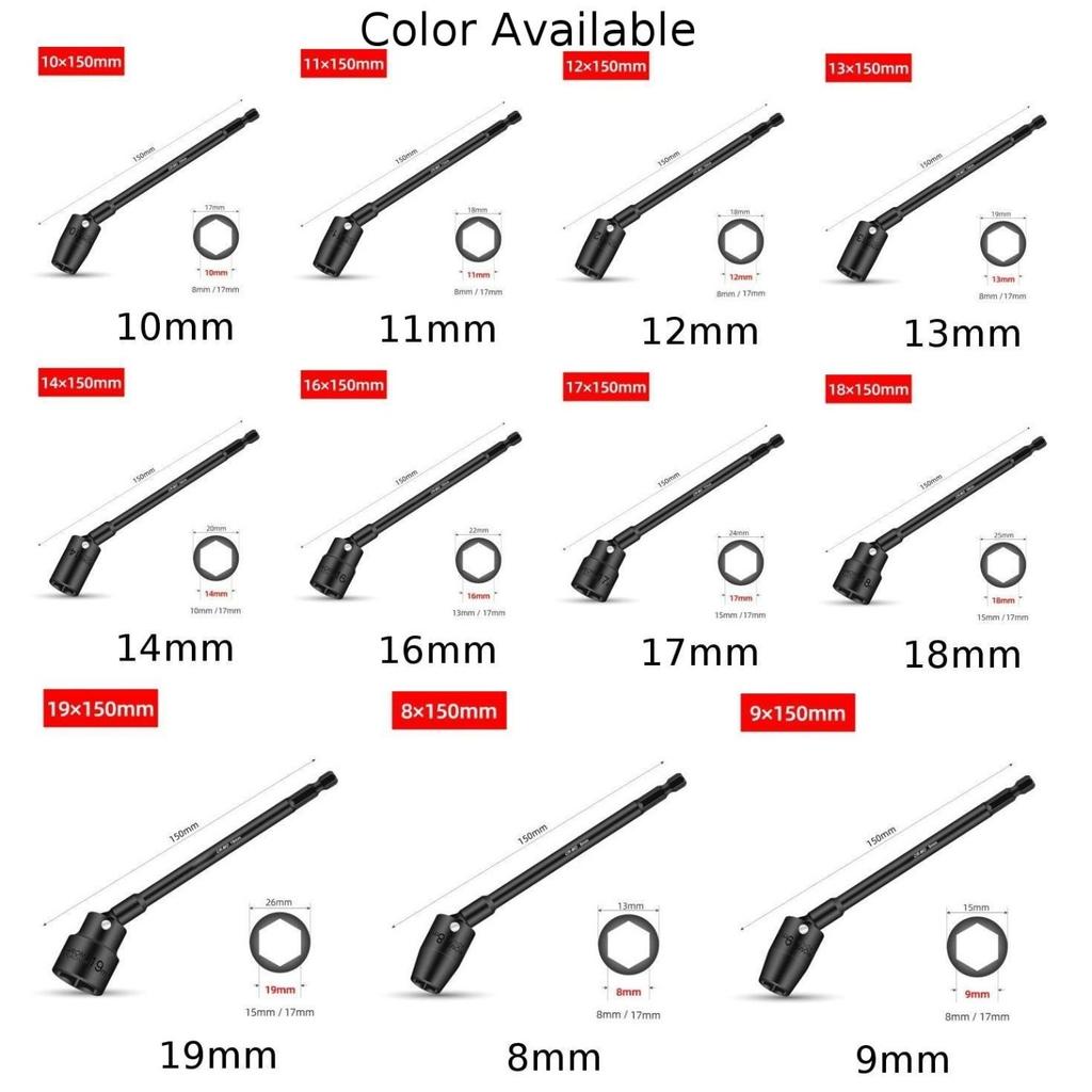 Square Hole Connector Hex Socket 150mm 360 Degree Rotatable