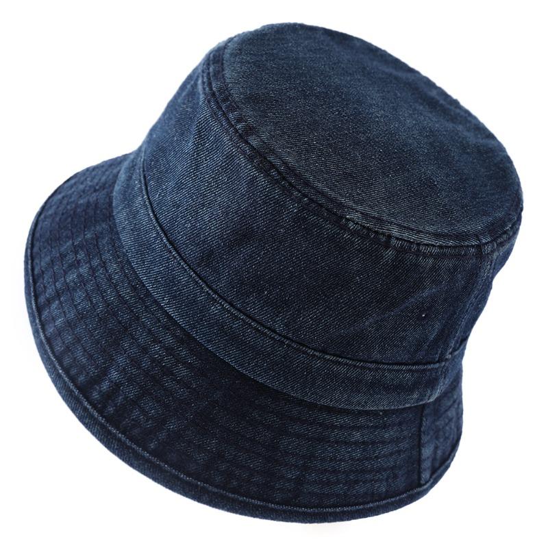 

Meimeier Denim bucket hat, washed and distressed denim hat, outdoor sun protection basin hat for men and women темно-синього кольору