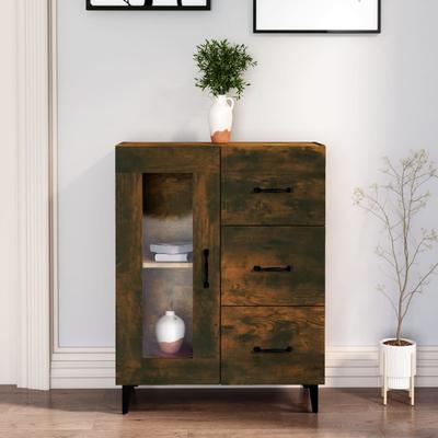 Vidaxl Cabinet, Smoked Oak, 69.5X34X90 Cm, Wood-Based Material