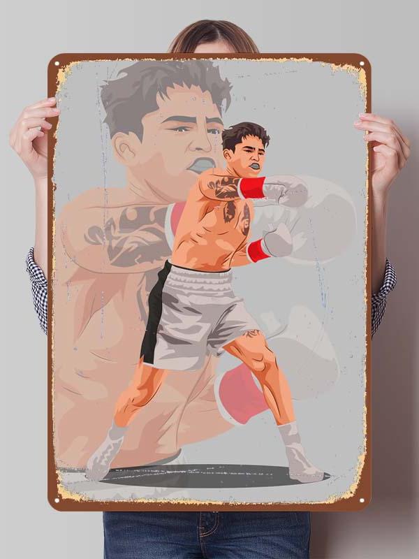 Ryan Garcia Boxer Metal Signs Aesthetic Room Decor Men Custom Boxing Poster Tin Plates for Man Cave Wall Art Vintage Metal Plate