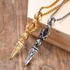 Vnox Colliers de Protection Bouddhiste Tibétain en Acier Inoxydable Punk pour Hommes, Pendentif Amulette Saint Patron Bijoux de Prière