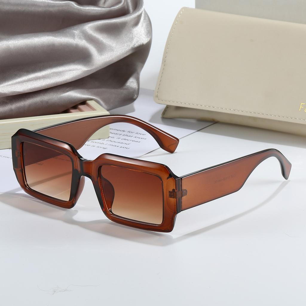 Luxury Brand Designer Houndstooth Square Sunglasses Women Men Vintage Fashion Sun Glasses Travel Eyewear Unisex