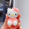 New Creative Cute Sitting KT Cat Girl Keychain Cartoon Doll Key Chain Car Schoolbag Pendant